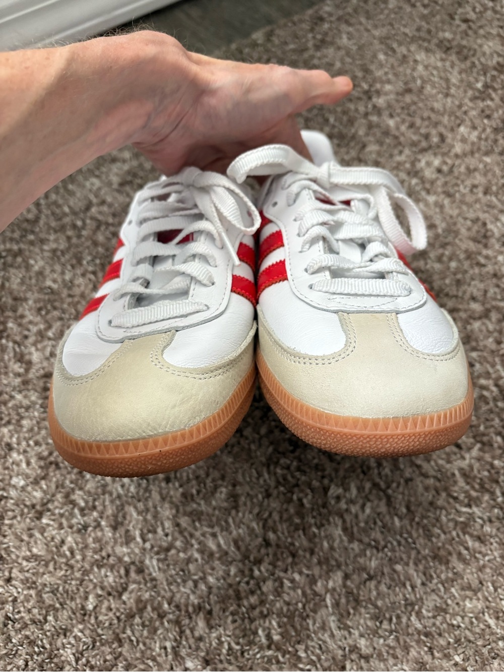 Adidas red and white Samba sneakers ladies size 8 - Picture 5 of 9